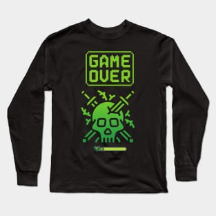 Game over green retro oldschool Long Sleeve T-Shirt